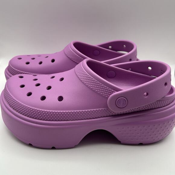 Crocs Stomp Clog Women's 11 Men's 9 Pink / Bubble Platform Excellent Condition - Picture 1 of 11